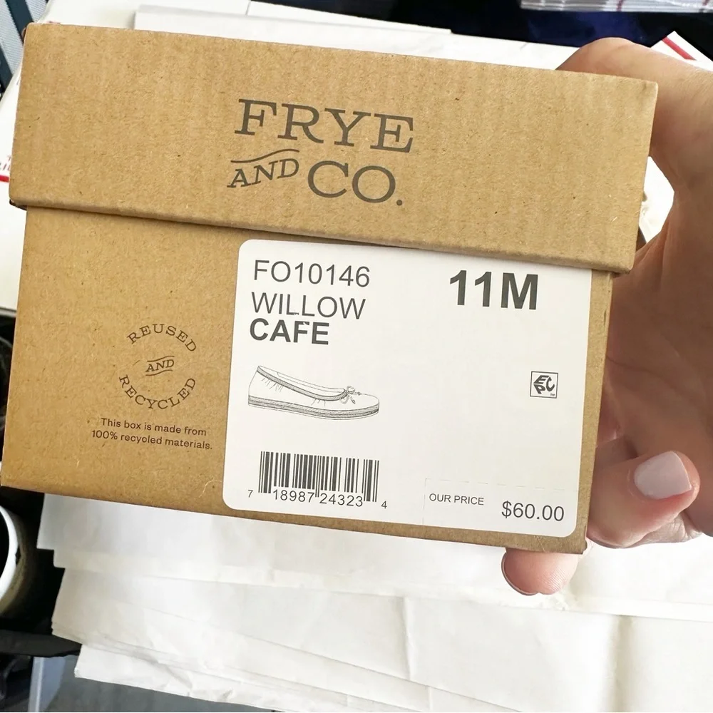 Frye &Co Womens Espadrille Ballet Flats Slip On Tan Beige New Neutral Minimalist
